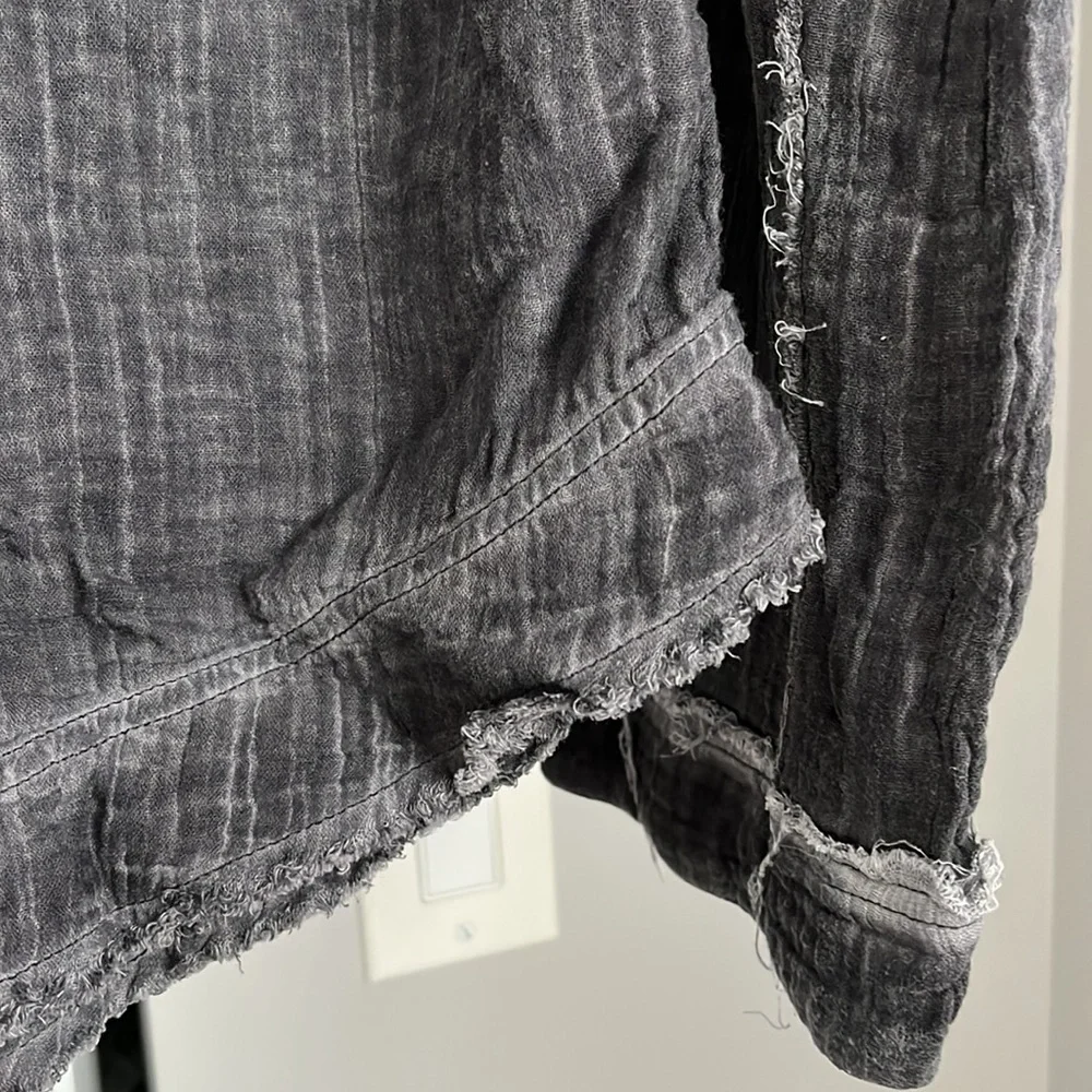 Free People Beachy Gauze Grey Top, lightly worn